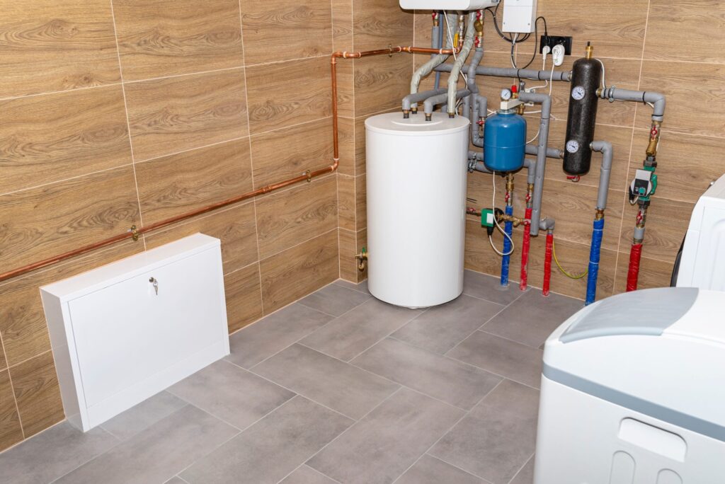 Residential water heater and plumbing system installed in New Castle